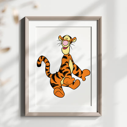 Personalized Winnie the Pooh Name Sign, Custom Nursery Art, Pooh Bear Print, Watercolor Kids Room Decor, Disney Character Poster