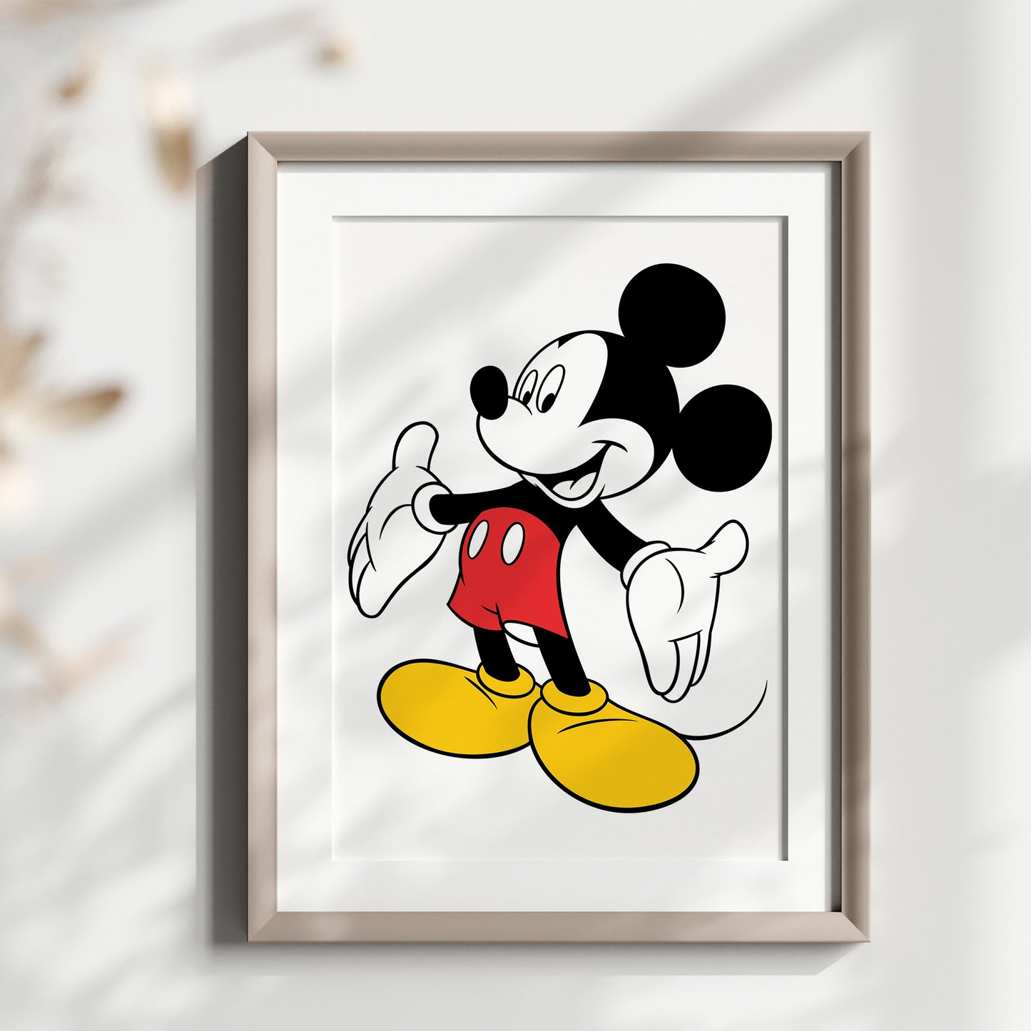 Personalized Mickey Mouse Name Sign Print, Custom Disney Nursery Art, Mickey Print Set, Kids Room Wall Decor, Cartoon Character Watercolor Poster