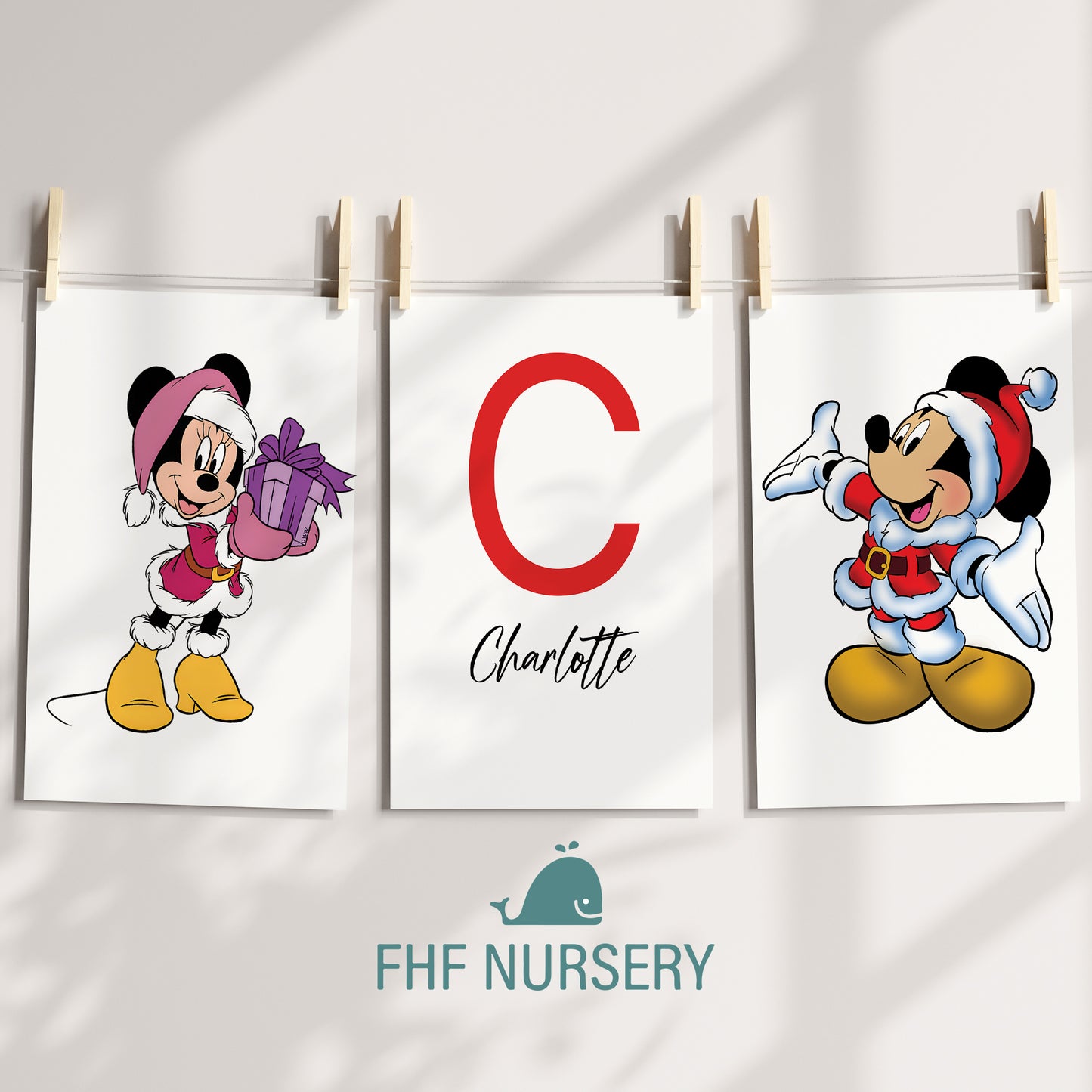 Mickey Mouse Name Sign, Personalized Mickey and Minnie Print, Custom Kids Wall Decor, Disney Nursery Art, Minnie Mouse Print Set, Mickey Room Decor