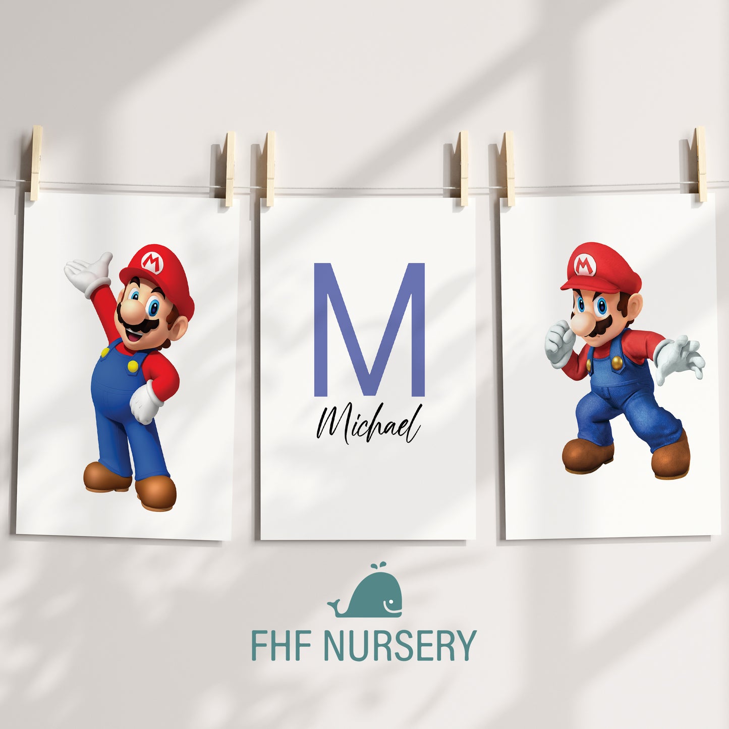 Super Mario Name Sign, Personalized Mario and Friends Print, Custom Kids Wall Decor, Nintendo Nursery Art, Super Mario Print Set, Mario Room Decor          ChatGPT’ye sor