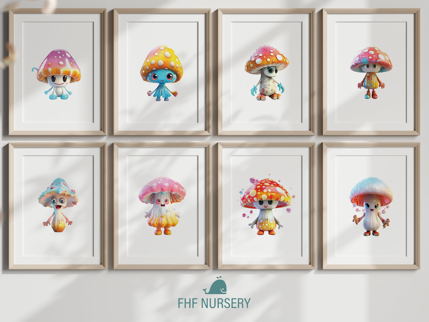 Cute Baby Mushrooms, Cozy Nursery Art, Cuddly Forest Friends, Storytime Decor, Baby Mushroom With Book, Sleepy Toadstool, Baby Fungi Print, Playful Mushroom Cap, Woodland Wall Art, Baby Spore Poster, Fungi Friends, Kids Room Decor