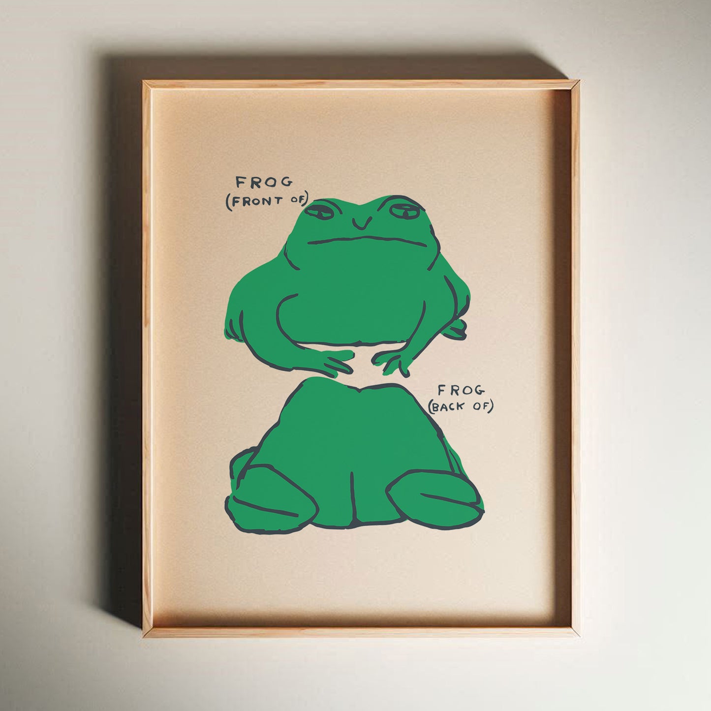 David Shrigley - Frog Front Of, Quirky Wall Art, Pop Art Decor, Funny Poster, Contemporary Home Gallery, Humorous Decor, Art, Shrigley Print
