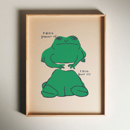 David Shrigley - Frog Front Of, Quirky Wall Art, Pop Art Decor, Funny Poster, Contemporary Home Gallery, Humorous Decor, Art, Shrigley Print