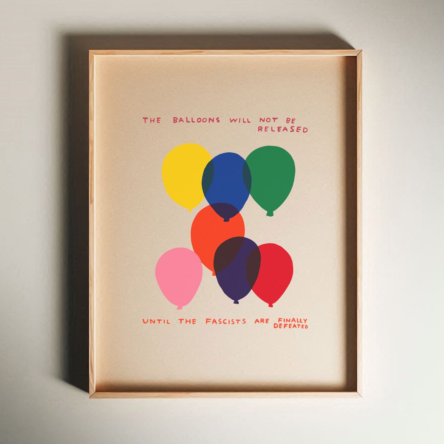 David Shrigley - The Balloons, Quirky Wall Art, Pop Art Decor, Funny Poster, Contemporary Home Gallery, Humorous Decor, Art