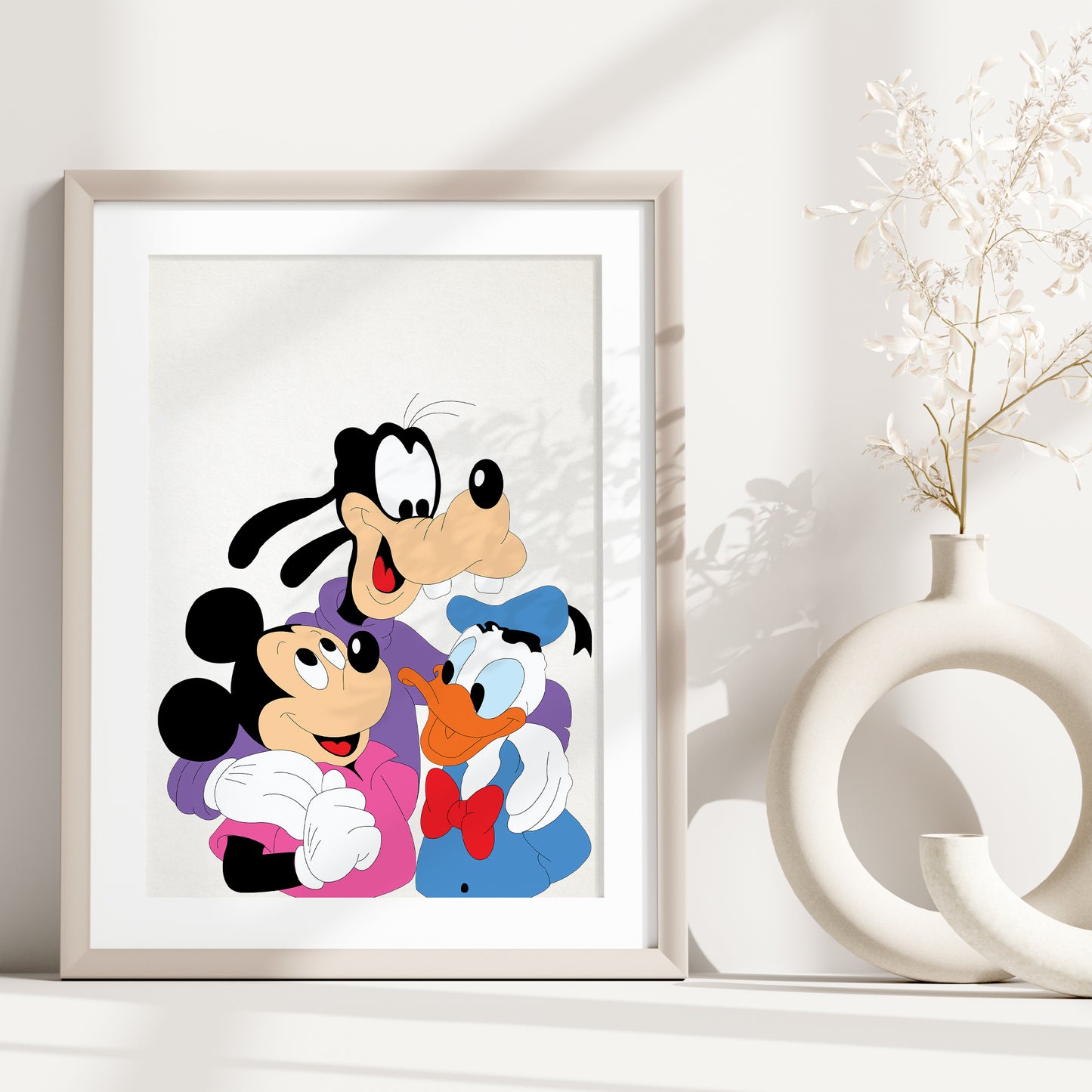 Mickey Mouse Print, Goofy Print, Duffy Duck Print, Disney Character Set, Watercolor Cartoon Art, Nursery Wall Decor, Kids Room Posters