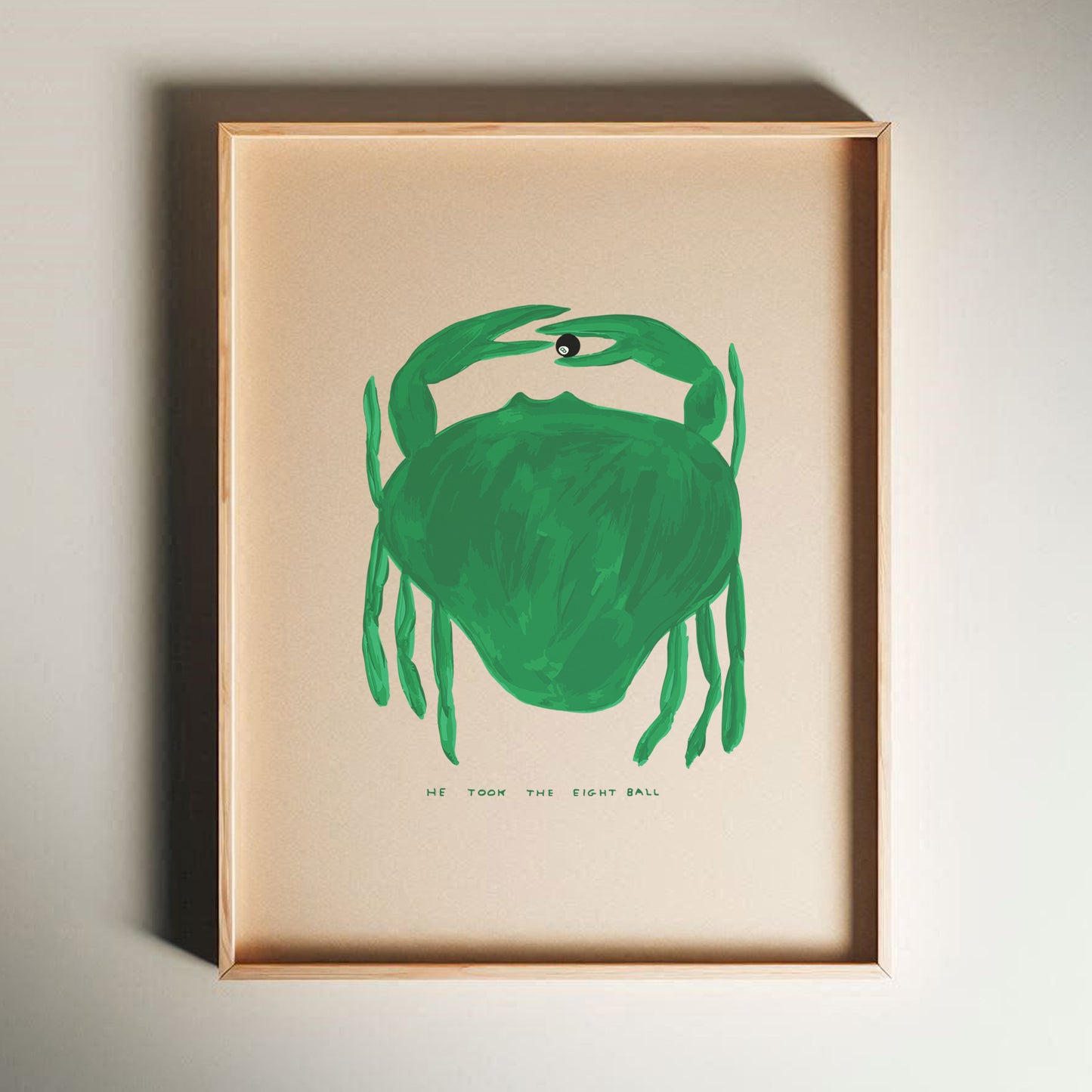 David Shrigley - He Took The Eight Ball, Quirky Wall Art, Pop Art Decor, Funny Poster, Contemporary Home Gallery, Humorous Decor, Art