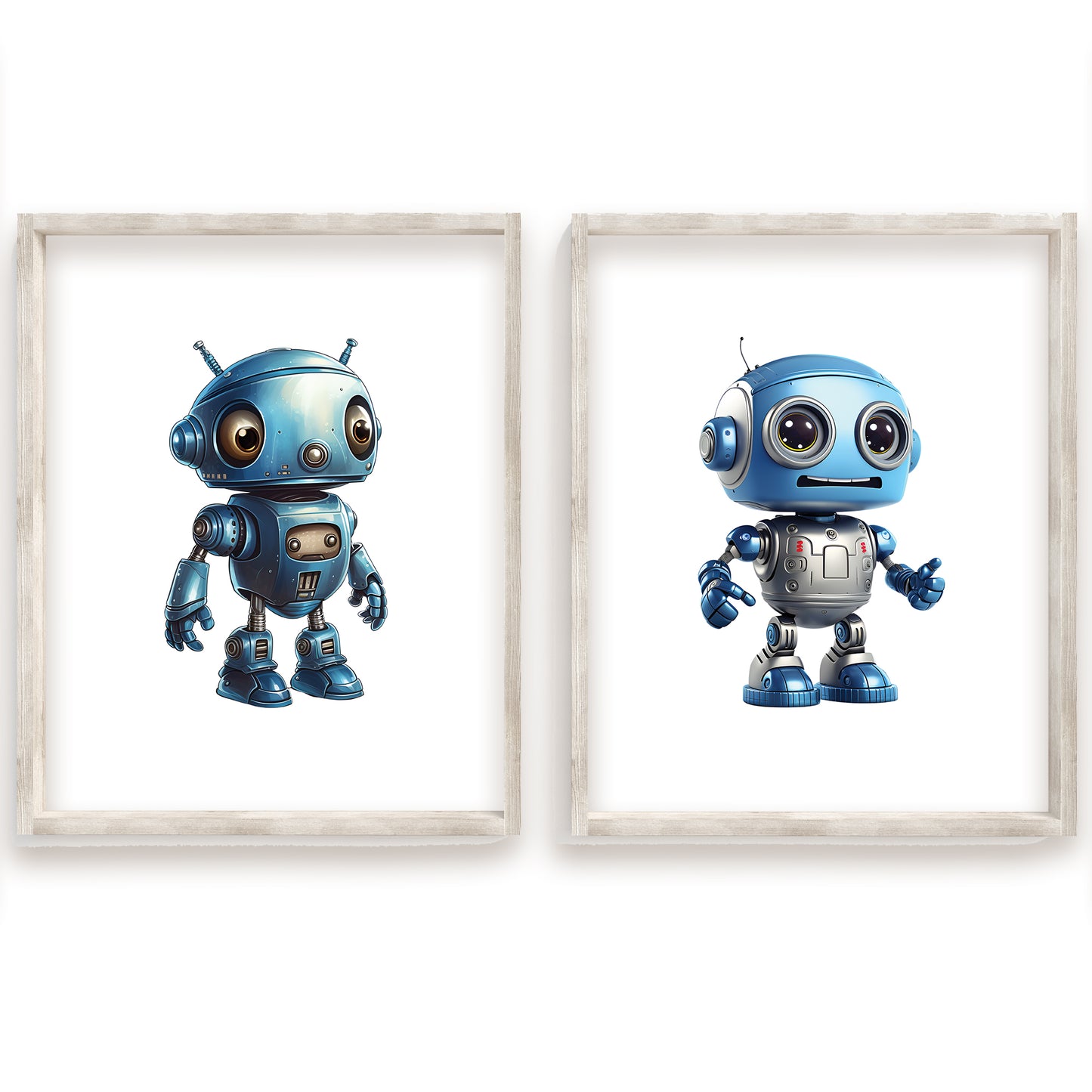 Cute Little Robots Name Sign, Personalized Adorable Robot Print, Custom Kids Wall Decor, Whimsical Nursery Art, Robot Friends Print Set, Charming Robot Room Decor for Kids and Babies