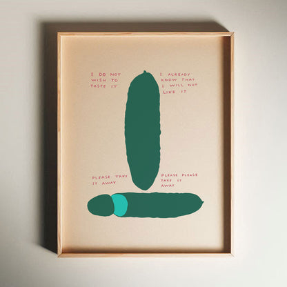 David Shrigley - I Do Not Wish, Quirky Wall Art, Pop Art Decor, Funny Poster, Contemporary Home Gallery, Humorous Decor, Art, Shrigley Print