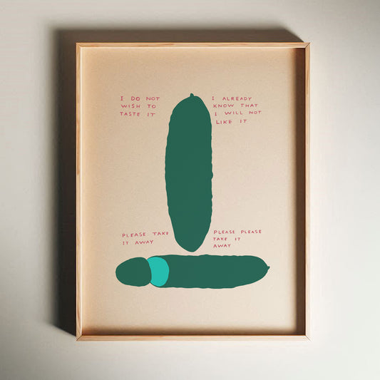 David Shrigley - I Do Not Wish, Quirky Wall Art, Pop Art Decor, Funny Poster, Contemporary Home Gallery, Humorous Decor, Art, Shrigley Print