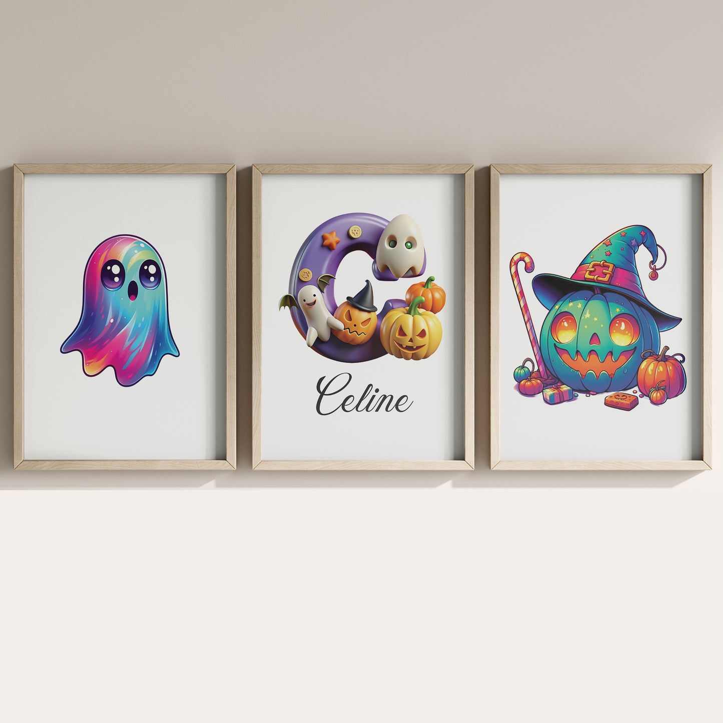 Cute Halloween Pumpkin Name Sign, Personalized Pumpkin Print, Custom Kids Wall Decor, Whimsical Halloween Nursery Art, Pumpkin Patch Print Set, Cute Halloween Pumpkin Room Decor