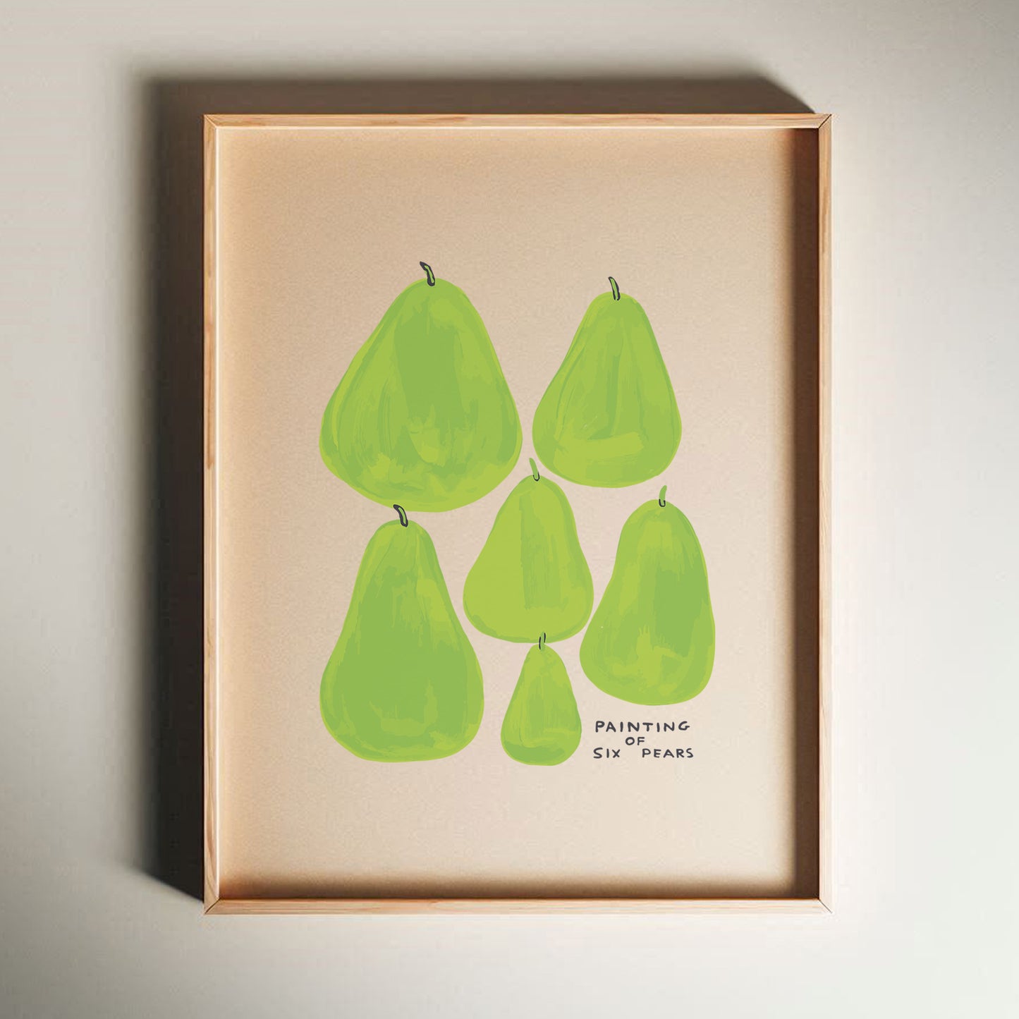 David Shrigley - Painting of Six Pears, Quirky Wall Art, Pop Art Decor, Funny Poster, Contemporary Home Gallery, Humorous Decor, Art
