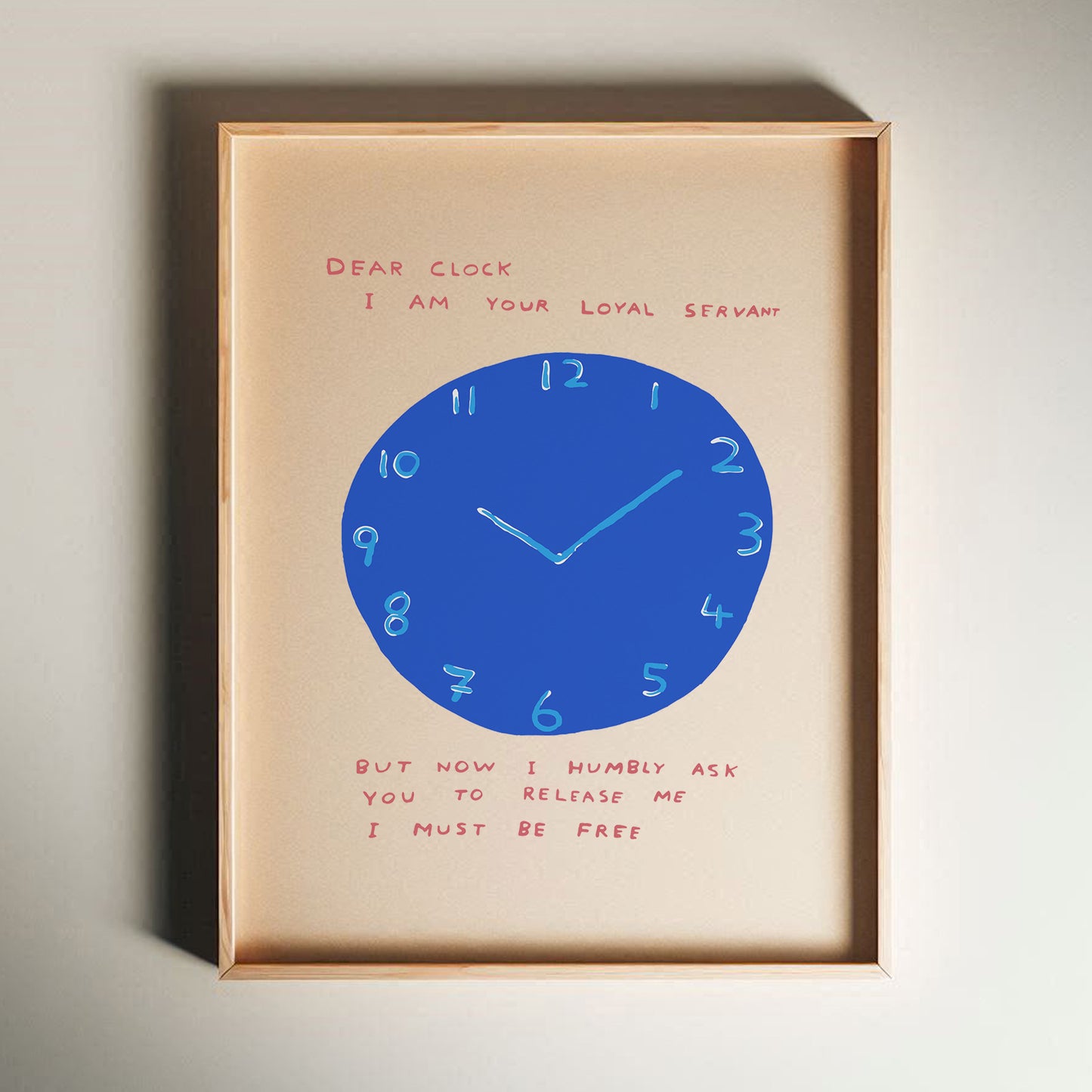 David Shrigley - Dear Clock, Quirky Wall Art, Pop Art Decor, Funny Poster, Contemporary Home Gallery, Humorous Decor, Art, Shrigley Print