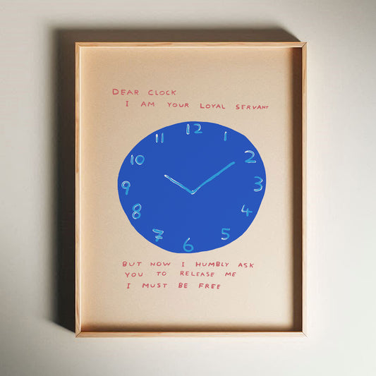 David Shrigley - Dear Clock, Quirky Wall Art, Pop Art Decor, Funny Poster, Contemporary Home Gallery, Humorous Decor, Art, Shrigley Print