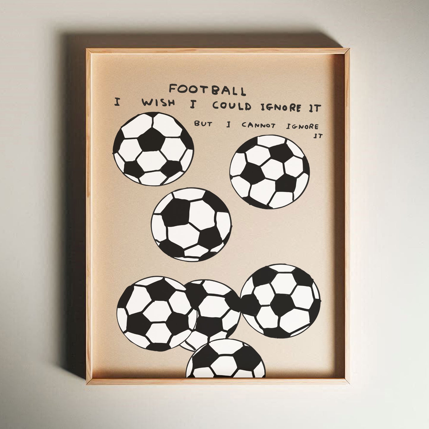 David Shrigley - Football, Quirky Wall Art, Pop Art Decor, Funny Poster, Contemporary Home Gallery, Humorous Decor, Art