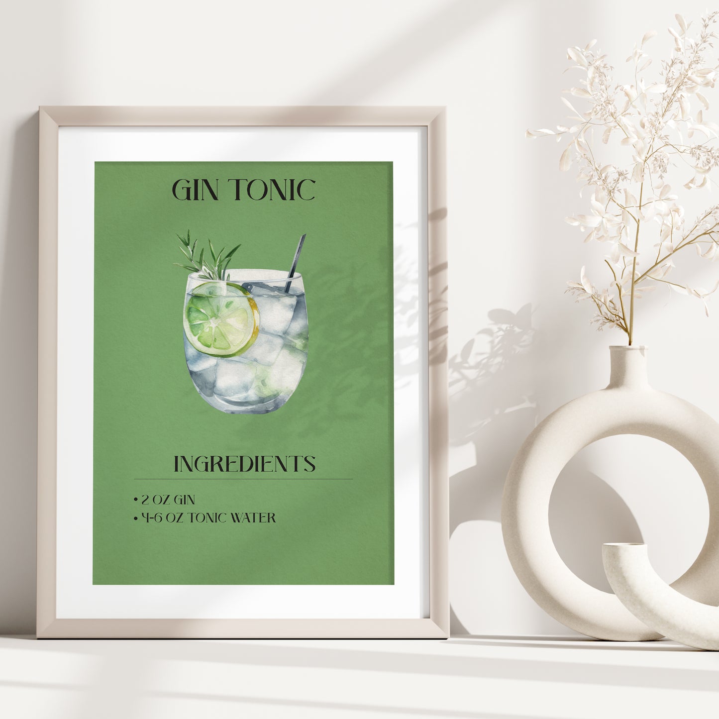 Gin Tonic, Gin Tonic Print, Cocktail Print, Bar Decor, Cocktail Poster, Drink Sign, Trendy Wall Art, Alcohol Print, Alcohol Poster, Alcohol Decor
