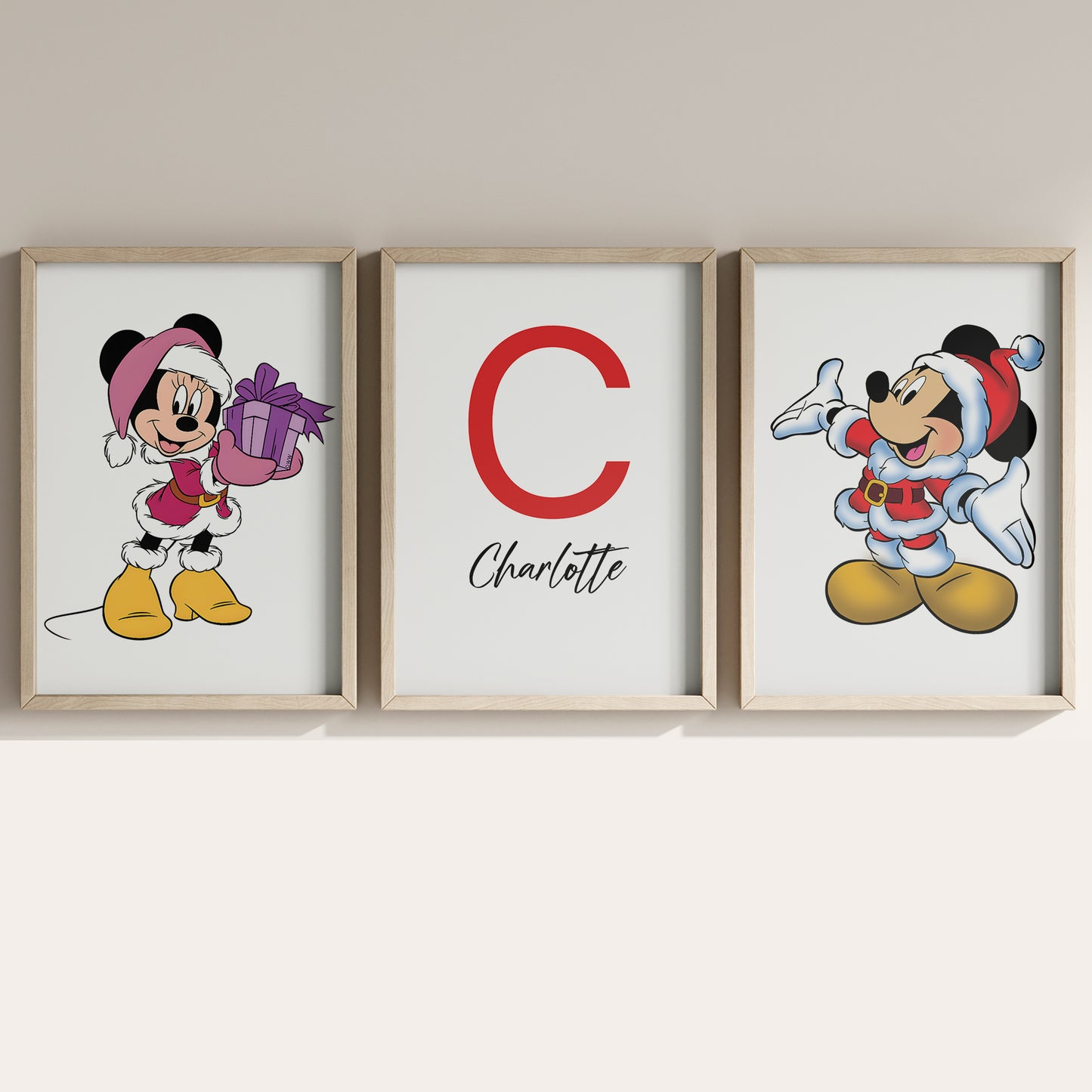 Mickey Mouse Name Sign, Personalized Mickey and Minnie Print, Custom Kids Wall Decor, Disney Nursery Art, Minnie Mouse Print Set, Mickey Room Decor