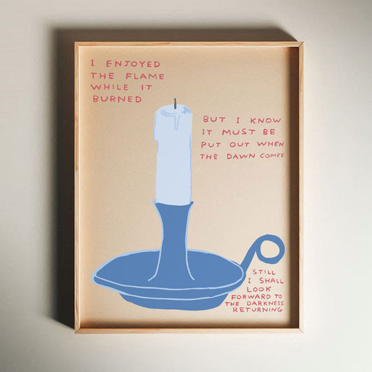 David Shrigley - I Enjoyed The Flame, Quirky Wall Art, Pop Art Decor, Funny Poster, Contemporary Home Gallery, Humorous Decor, Art