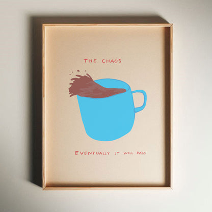 David Shrigley - The Chaos, Quirky Wall Art, Pop Art Decor, Funny Poster, Contemporary Home Gallery, Humorous Decor, Art