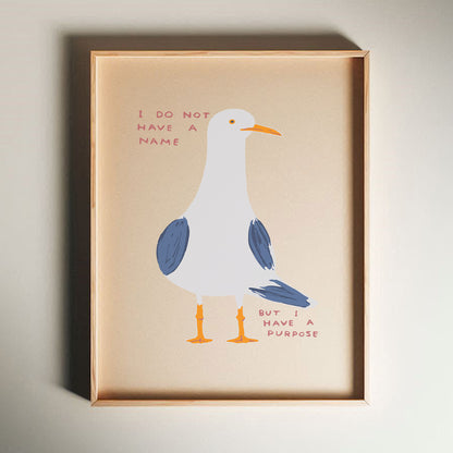 David Shrigley - I Don't Have A Name, Quirky Wall Art, Pop Art Decor, Funny Poster, Contemporary Home Gallery, Humorous Decor