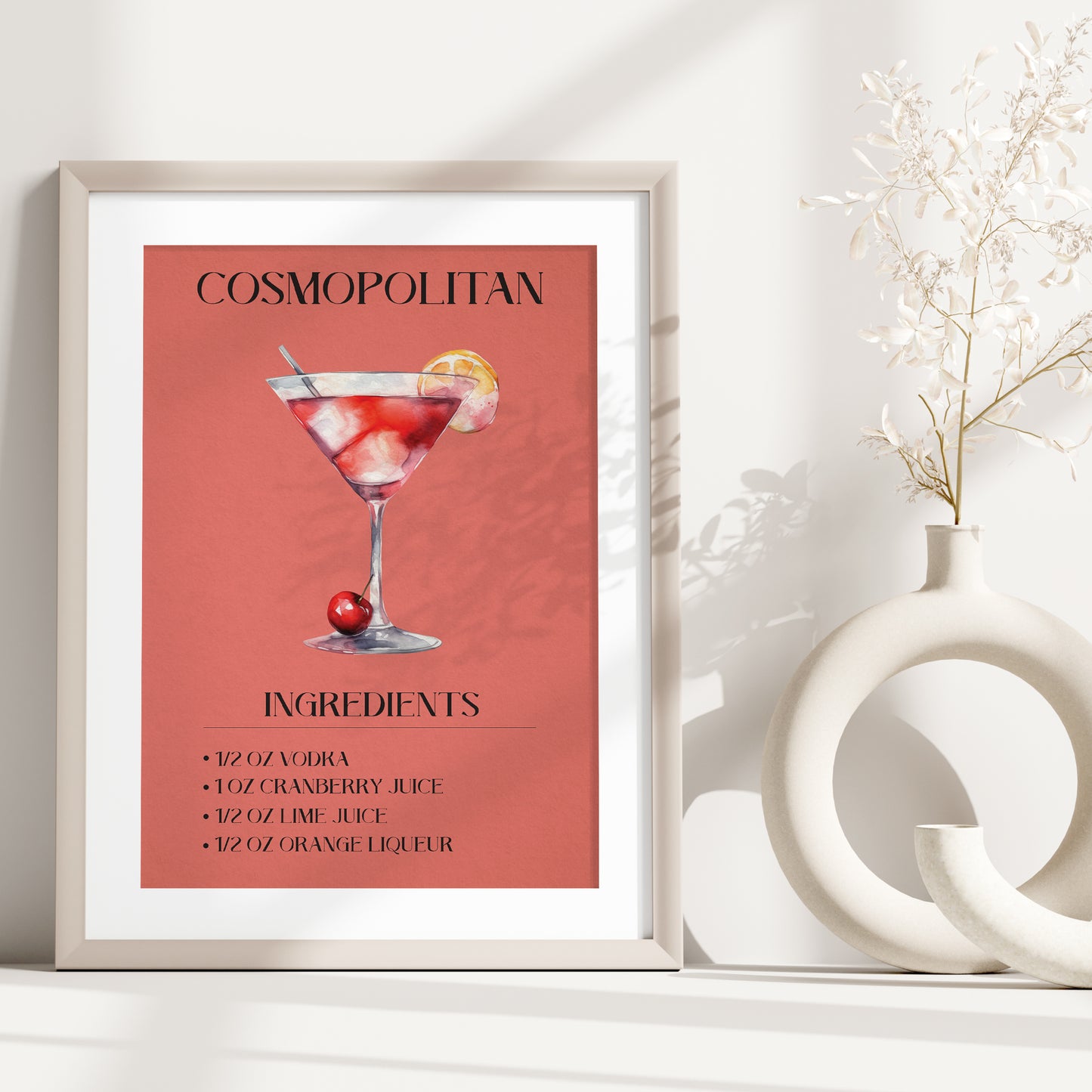 Cosmopolitan, Cosmopolitan Print, Cocktail Print, Bar Decor, Cocktail Poster, Drink Sign, Trendy Wall Art, Alcohol Print, Alcohol Poster, Alcohol Decor