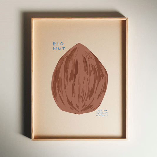 David Shrigley - Big Nut, Quirky Wall Art, Pop Art Decor, Funny Poster, Contemporary Home Gallery, Humorous Decor