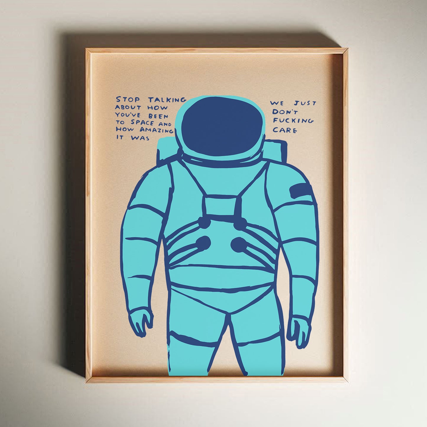 David Shrigley - Stop Talking, Quirky Wall Art, Pop Art Decor, Funny Poster, Contemporary Home Gallery, Humorous Decor, Art, Shrigley Print