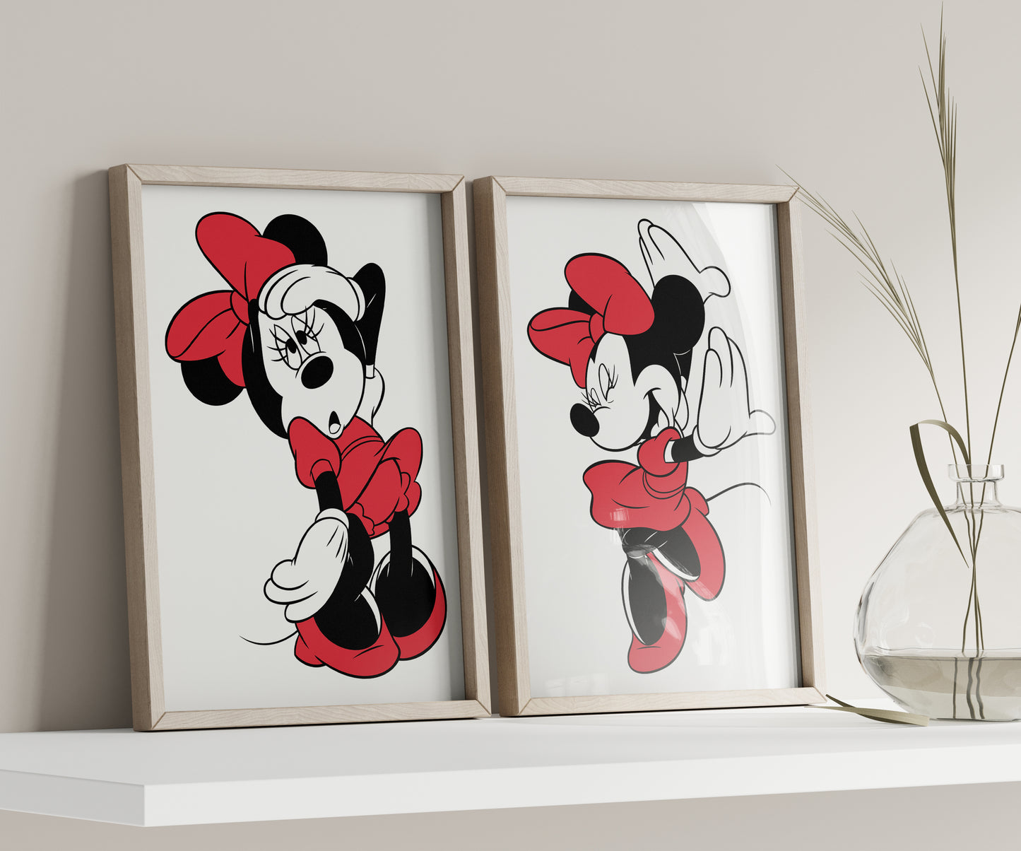 Custom Minnie Mouse Print, Personalized Name Sign, Minnie Nursery Art, Baby Room Decor, Kids Wall Art, Cartoon Character Poster