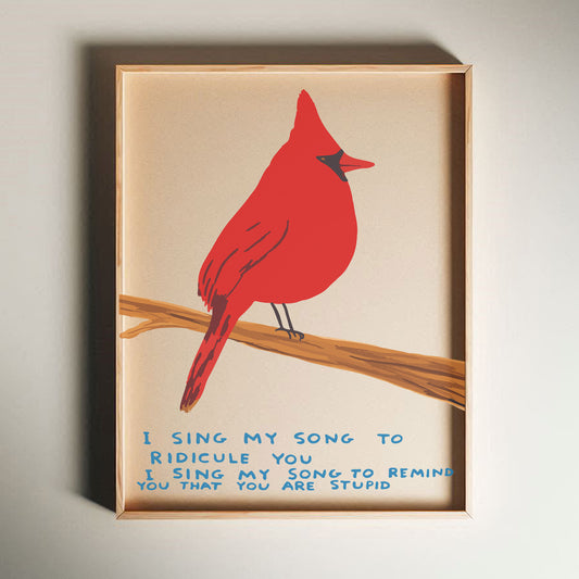 David Shrigley - I Sing My Song, Quirky Wall Art, Pop Art Decor, Funny Poster, Contemporary Home Gallery, Humorous Decor, Art