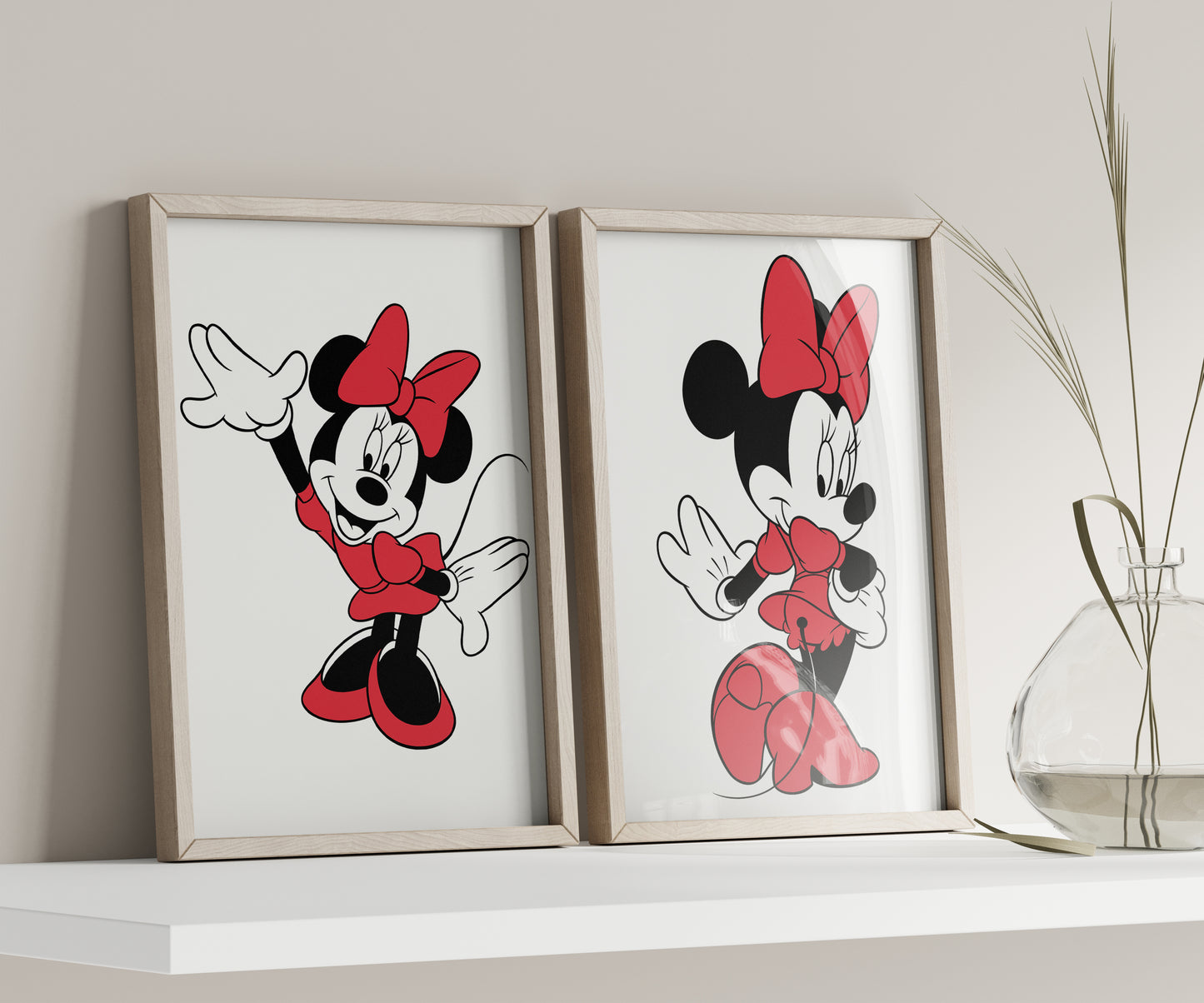 Custom Minnie Mouse Print, Personalized Name Sign, Minnie Nursery Art, Baby Room Decor, Kids Wall Art, Cartoon Character Poster