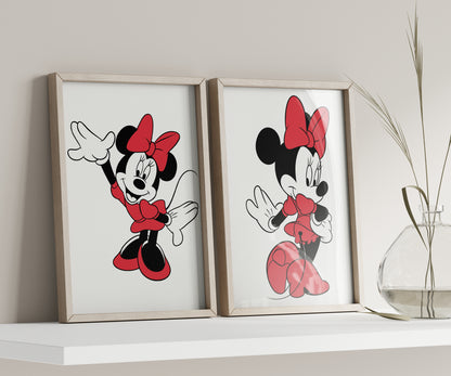 Custom Minnie Mouse Print, Personalized Name Sign, Minnie Nursery Art, Baby Room Decor, Kids Wall Art, Cartoon Character Poster