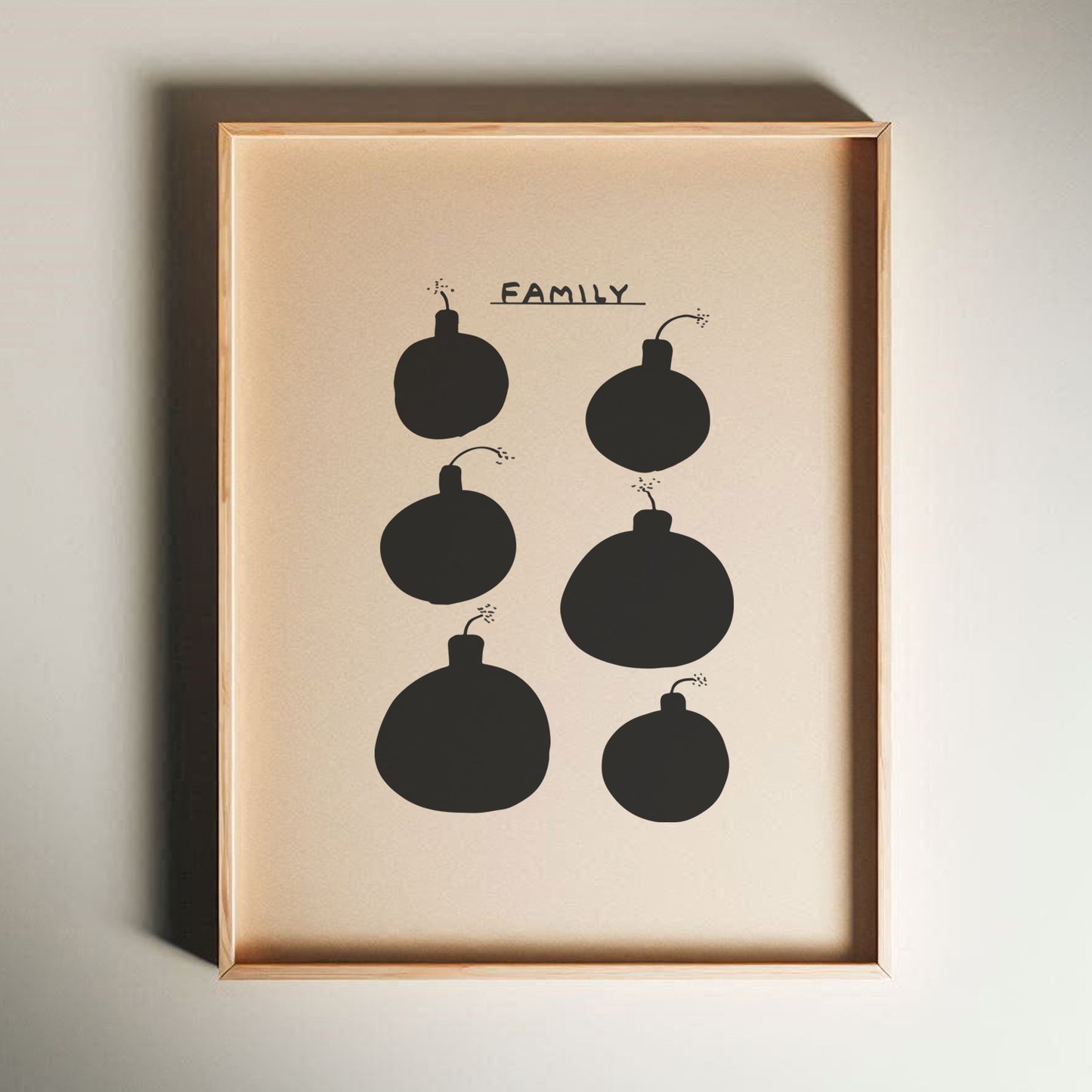 David Shrigley - Family, Quirky Wall Art, Pop Art Decor, Funny Poster, Contemporary Home Gallery, Humorous Decor, Art, Shrigley Print