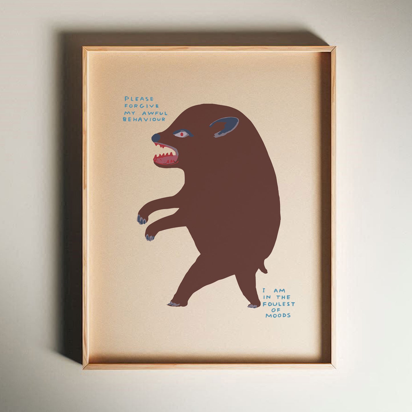 David Shrigley - Please Forgive My Awful Behaviour, Quirky Wall Art, Pop Art Decor, Funny Poster, Contemporary Home Gallery, Humorous Decor