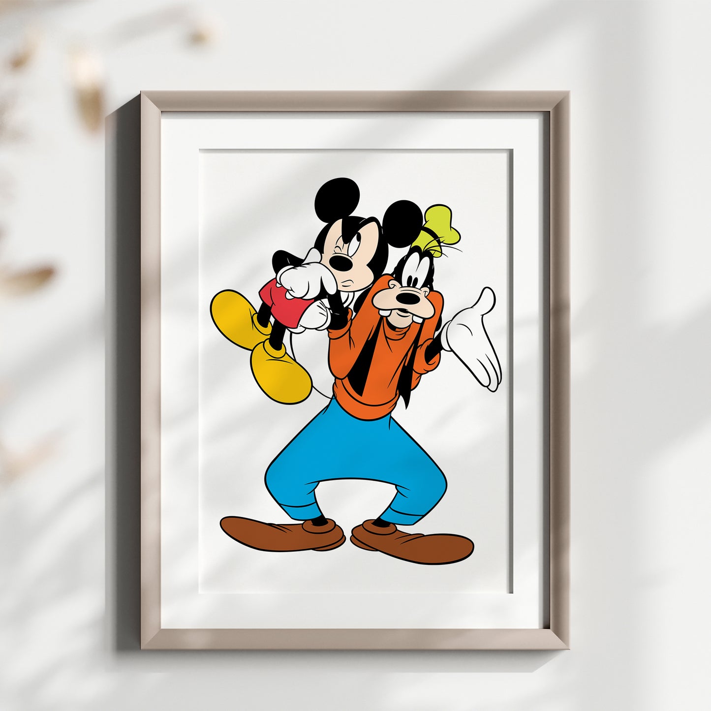 Disney Friends Print Set Mickey, Minnie, Pluto, Goofy, Duffy Duck, Daisy Duck, Watercolor Cartoon Art, Nursery Wall Decor, Kids Room Posters