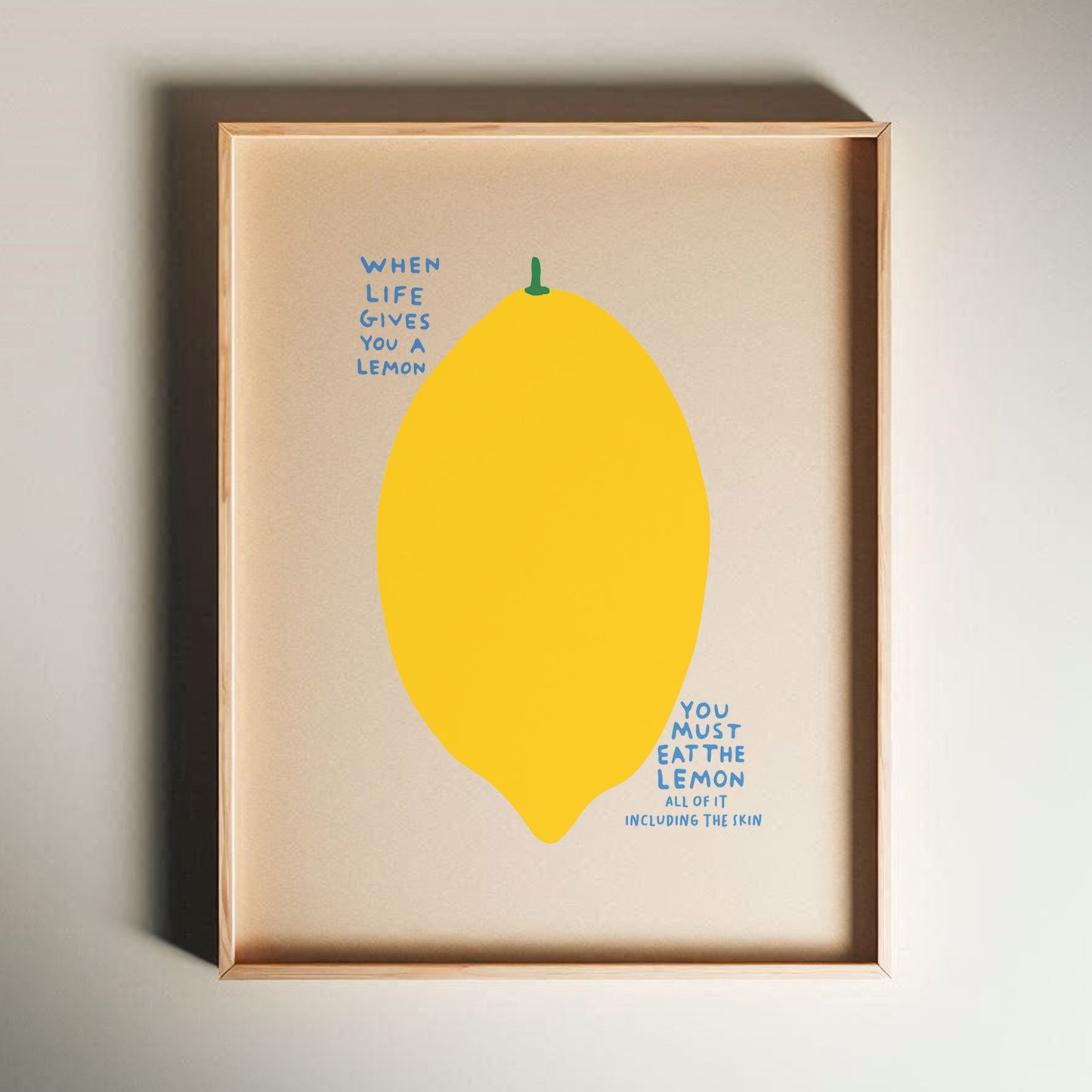David Shrigley - Lemon, Quirky Wall Art, Pop Art Decor, Funny Poster, Contemporary Home Gallery, Humorous Decor, Art, Shrigley Print
