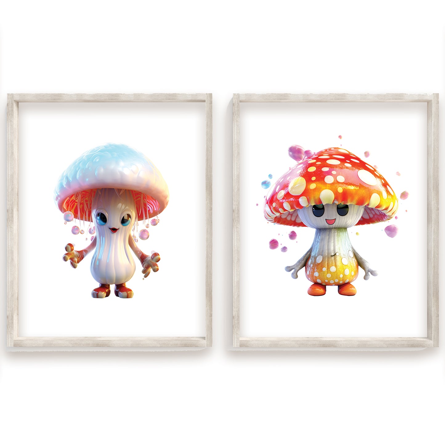 Cute Baby Mushrooms, Cozy Nursery Art, Cuddly Forest Friends, Storytime Decor, Baby Mushroom With Book, Sleepy Toadstool, Baby Fungi Print, Playful Mushroom Cap, Woodland Wall Art, Baby Spore Poster, Fungi Friends, Kids Room Decor