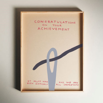 David Shrigley - Congratulations, Quirky Wall Art, Pop Art Decor, Funny Poster, Contemporary Home Gallery, Humorous Decor, Art