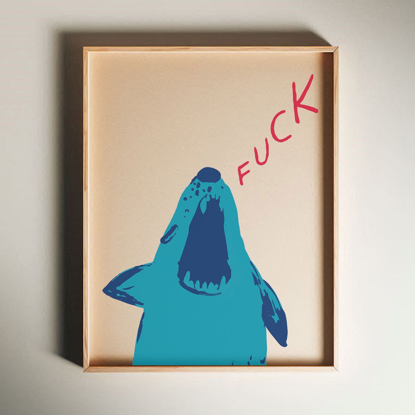 David Shrigley - Fuck, Quirky Wall Art, Pop Art Decor, Funny Poster, Contemporary Home Gallery, Humorous Decor, Art, Shrigley Print