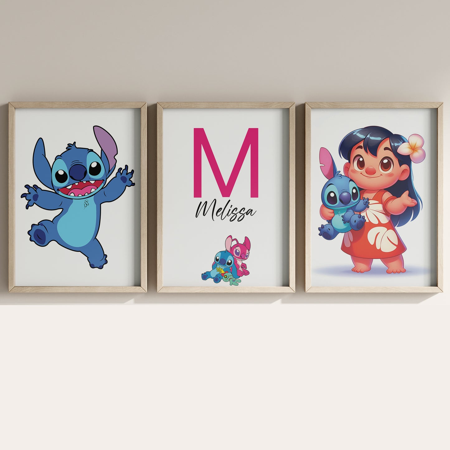 Lilo and Stitch Name Sign, Personalized Lilo & Stitch Print, Custom Kids Wall Decor, Disney Nursery Art, Stitch Print Set, Lilo Room Decor