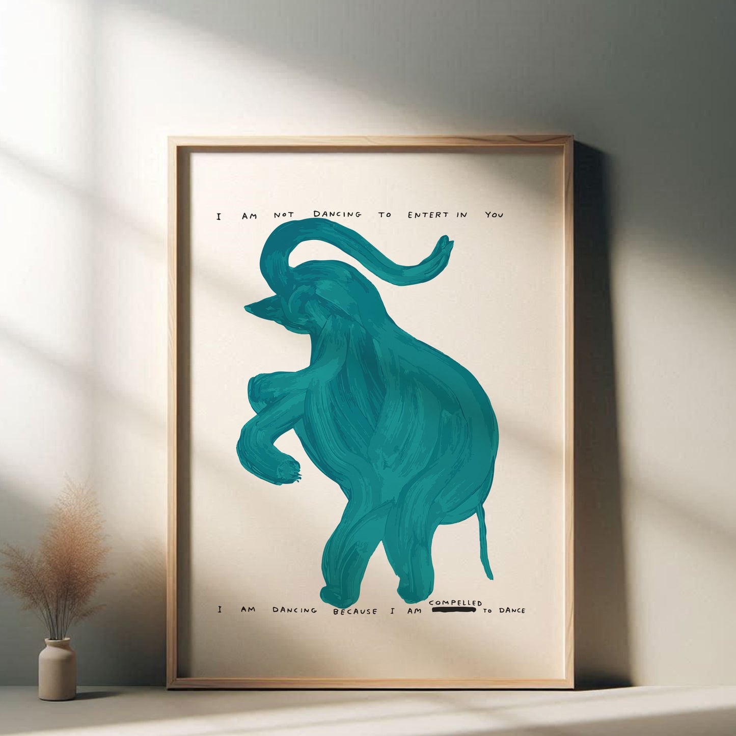 David Shrigley - I Am Not Dancing, Quirky Wall Art, Pop Art Decor, Funny Poster, Contemporary Home Gallery, Humorous Decor, Art