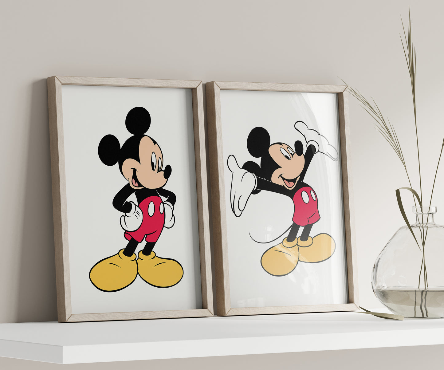 Personalized Mickey Mouse Name Sign, Custom Mickey Print, Watercolor Disney Nursery Art, Kids Room Wall Decor, Cartoon Character Poster