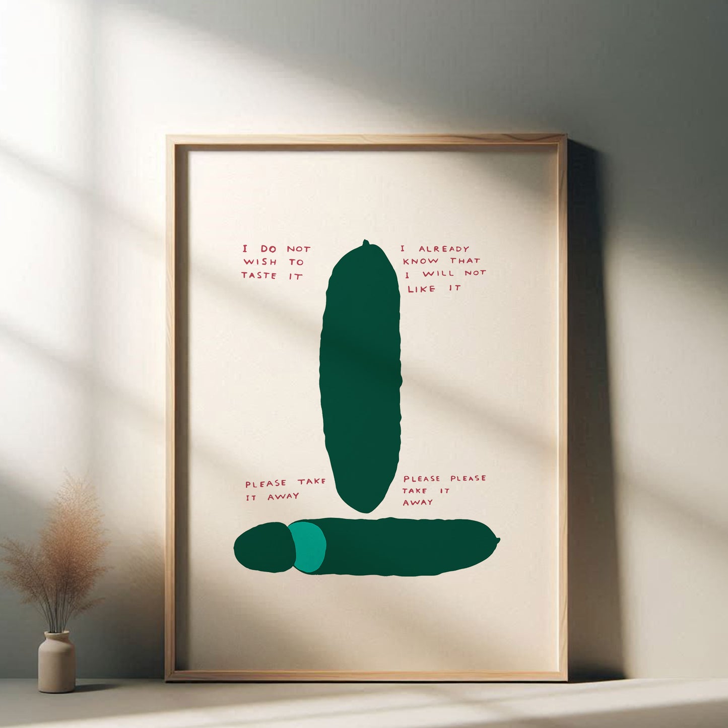 David Shrigley - I Do Not Wish, Quirky Wall Art, Pop Art Decor, Funny Poster, Contemporary Home Gallery, Humorous Decor, Art, Shrigley Print