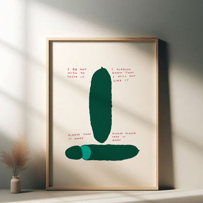 David Shrigley - I Do Not Wish, Quirky Wall Art, Pop Art Decor, Funny Poster, Contemporary Home Gallery, Humorous Decor, Art, Shrigley Print