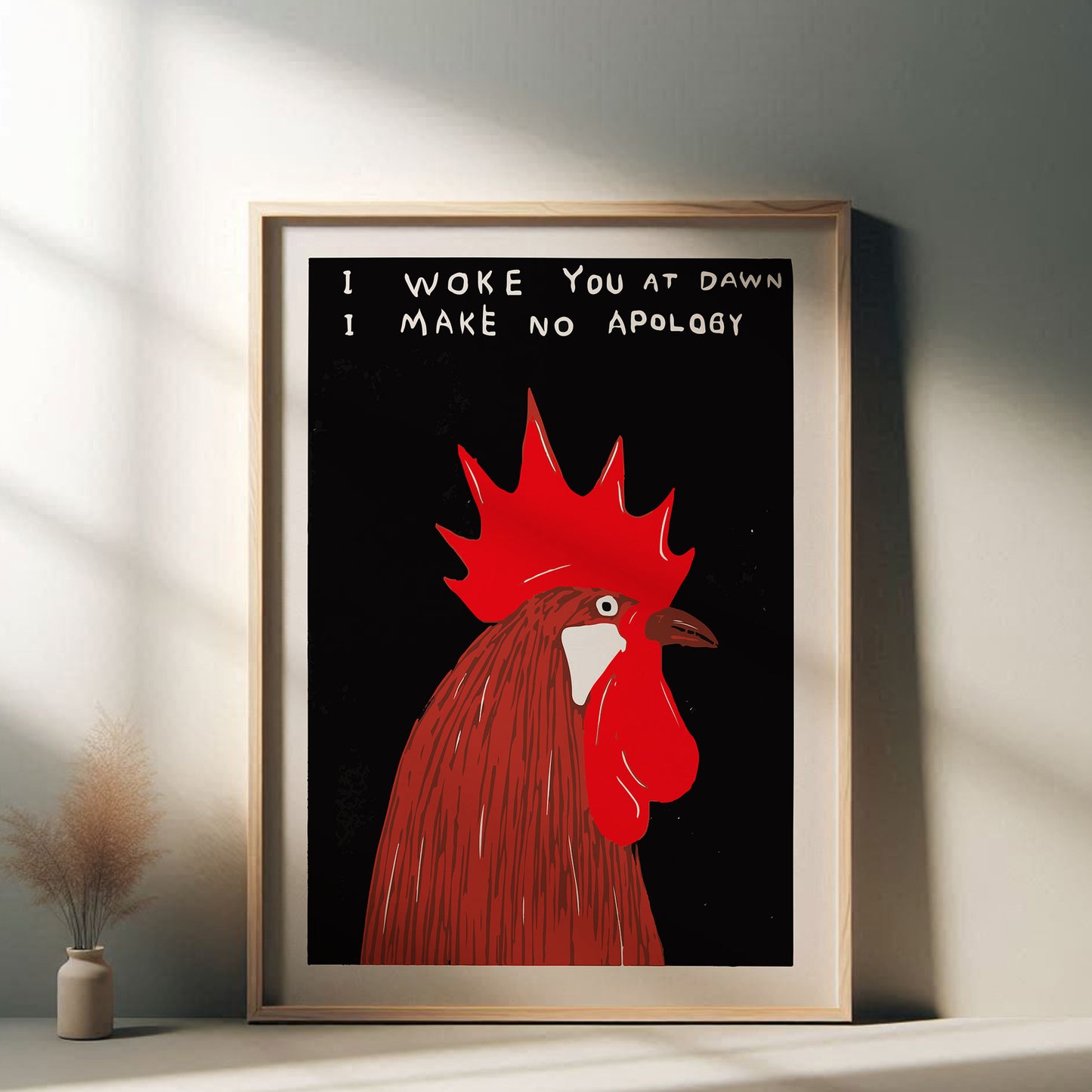 David Shrigley - I Woke You At Dawn, Quirky Wall Art, Pop Art Decor, Funny Poster, Contemporary Home Gallery, Humorous Decor