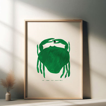 David Shrigley - He Took The Eight Ball, Quirky Wall Art, Pop Art Decor, Funny Poster, Contemporary Home Gallery, Humorous Decor, Art