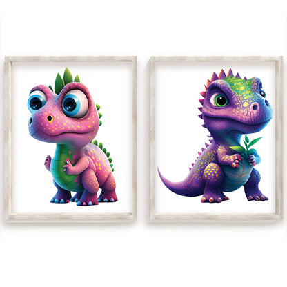 Baby Dinosaur, Cozy Nursery Art, Cuddly Dino Friends, Storytime Decor, Baby T-Rex With Book, Sleepy Stegosaurus, Baby Triceratops Print, Playful Velociraptor, Dino Wall Art, Baby Pterodactyl Poster, Dino Friends, Kids Room Decor