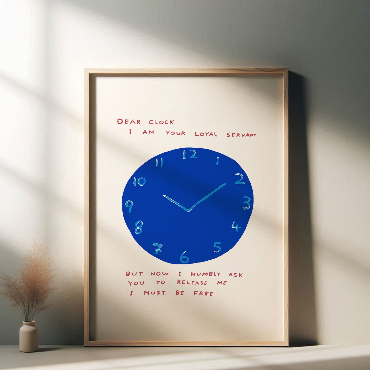 David Shrigley - Dear Clock, Quirky Wall Art, Pop Art Decor, Funny Poster, Contemporary Home Gallery, Humorous Decor, Art, Shrigley Print