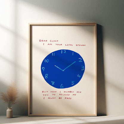 David Shrigley - Dear Clock, Quirky Wall Art, Pop Art Decor, Funny Poster, Contemporary Home Gallery, Humorous Decor, Art, Shrigley Print