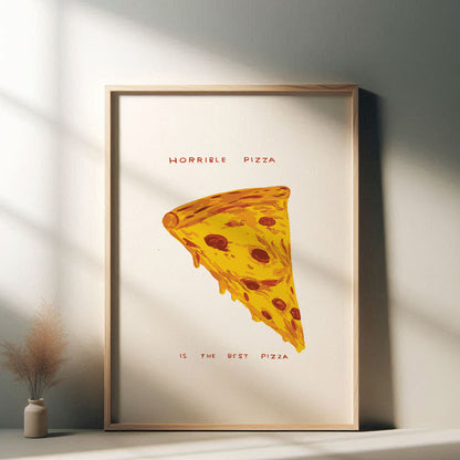 David Shrigley - Horrible Pizza, Quirky Wall Art, Pop Art Decor, Funny Poster, Contemporary Home Gallery, Humorous Decor, Shrigley Print