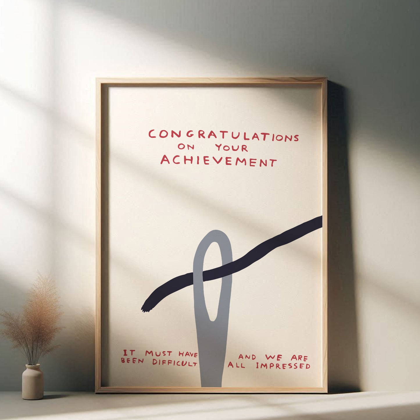 David Shrigley - Congratulations, Quirky Wall Art, Pop Art Decor, Funny Poster, Contemporary Home Gallery, Humorous Decor, Art