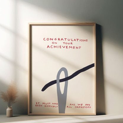 David Shrigley - Congratulations, Quirky Wall Art, Pop Art Decor, Funny Poster, Contemporary Home Gallery, Humorous Decor, Art